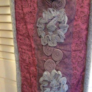 Manyus  Arty Cashmere & Applique Flower Scarf